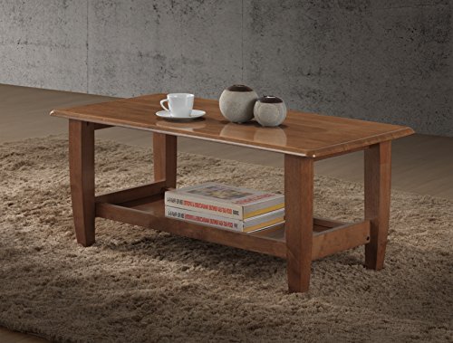 Modern Walnut Finished Wood Coffee Table