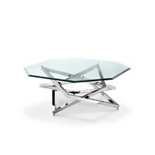 Lenox Square 40" Wide Octagonal Glass Modern Coffee Table
