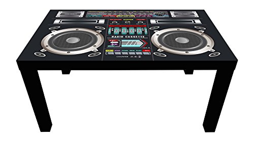 Probest DJ Boombox Coffee Table, Retro DJ Coffee Table