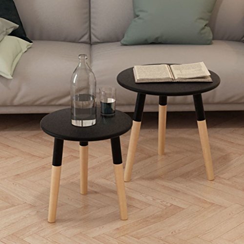 Coffee Tables Living Room Furniture Solid Pinewood, Set of 2