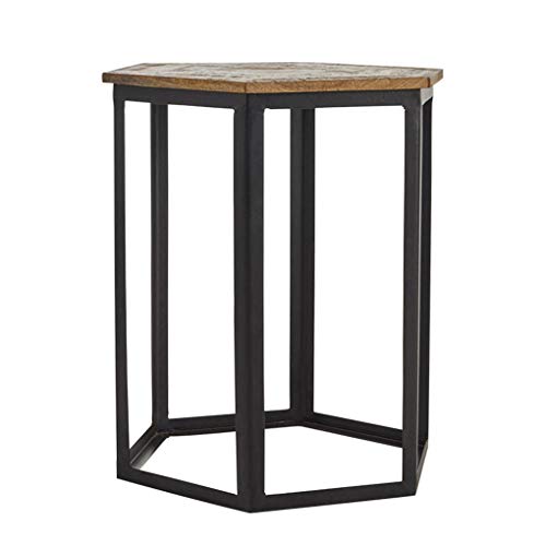 Polygonal Outdoor Side Table Simple Personality Wrought Iron Small