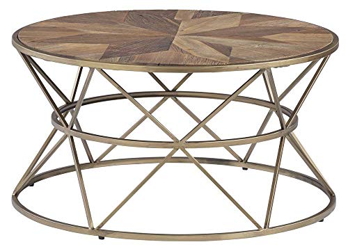 Progressive Furniture Round Coffee Table in Gold Metal