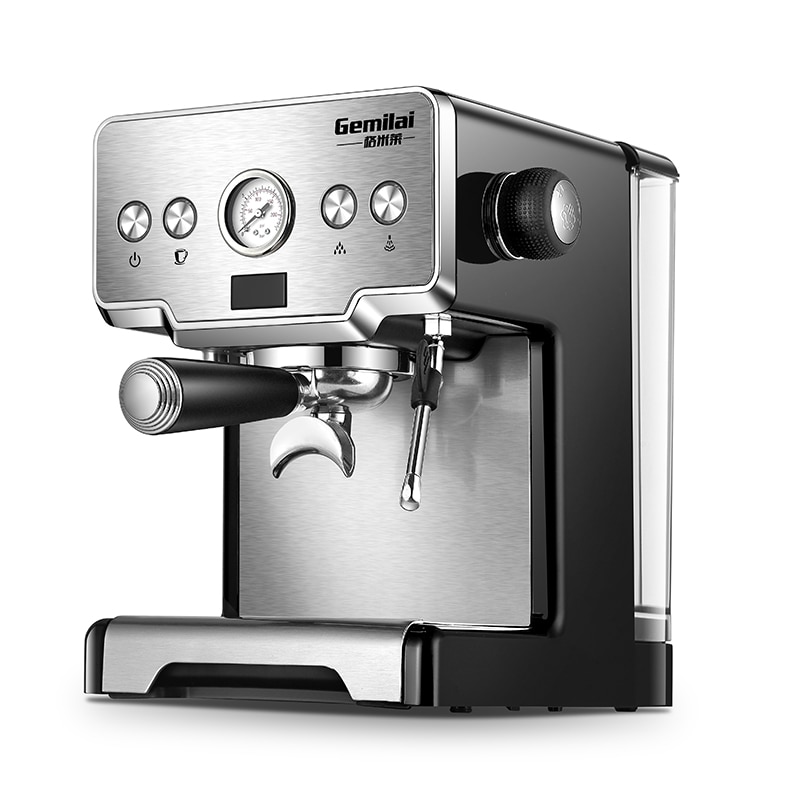 Italian Coffee Machine For Home 15 Bar Stainless Steel Steam Semi-automatic Milk Bubble Espresso Coffee Maker Commercial CRM3605