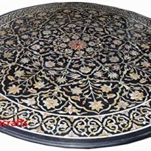 Black Round Marble Patio Coffee Table