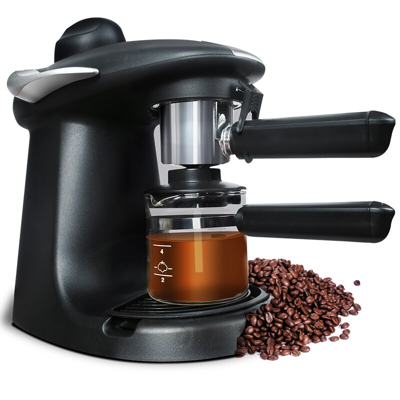 Household Italian Coffee Machine Espresso 730W Automatic Steam Fancy Coffee Maker Set Milk Foam TSK-1822A