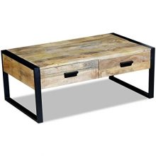 Daonanba Antique-Style Vintage Coffee Table with 2 Drawers