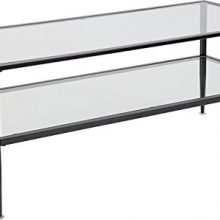 Newport Collection Glass Coffee Table with Black Metal Frame