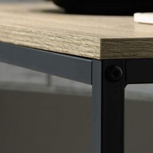 Metal Frame Coffee Table with Oak Finish Wood Top and Shelf