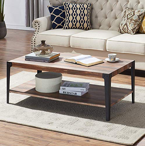 O&K Furniture Rectangular Coffee Table Storage Shelf