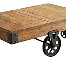 Distressed Wagon Coffee Table Rustic Brown