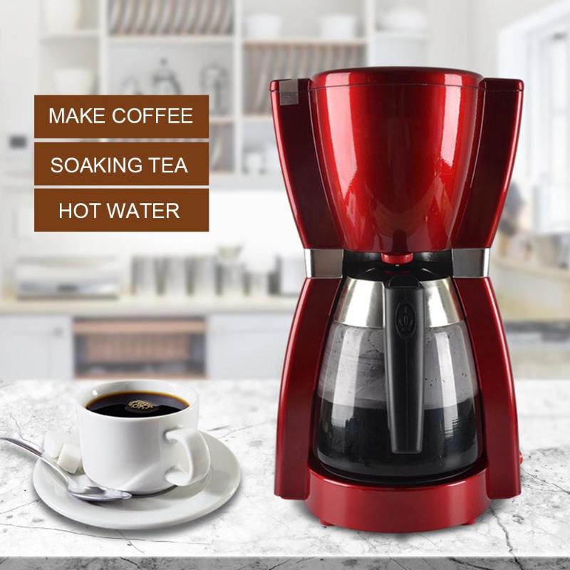 1800ml Automatic Electric Coffee Maker Household Drip Coffee Maker Machine Stainless Steel Cafe American Tea Kettle 220-240V
