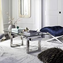 Safavieh Home Collection Montrelle Glass Coffee Table, Clear