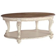 Realyn Coffee Table, White/Brown