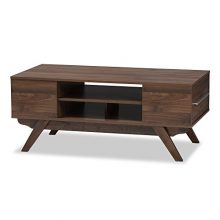 Baxton Studio 2-Drawer Coffee Table in Brown Finish