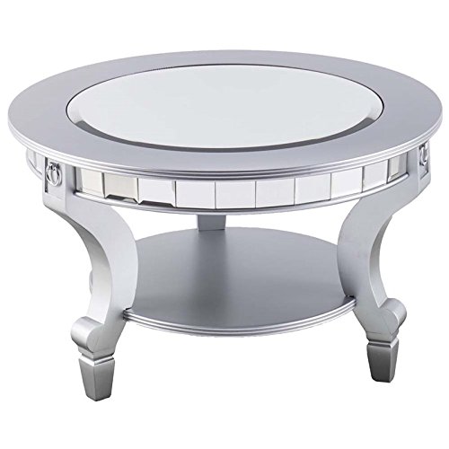 BOWERY HILL Glam Round Mirrored Coffee Table