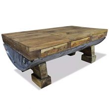 Daonanba Vintage Coffee Table Side Table Solid Reclaimed Wood