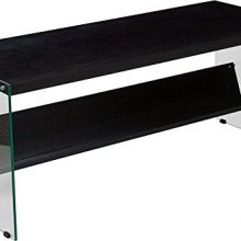 Finish Coffee Table with Shelves and Glass Frame