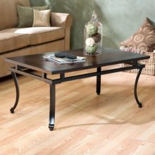 Modesto Coffee Table - Wood Top w/ Metal Frame - Expresso Wooden Finish