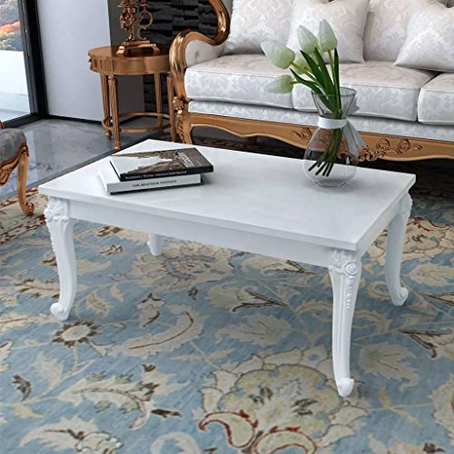 Coffee Table End High Gloss White Furniture for Living Room