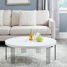 Safavieh Home Collection Keelin Mid-Century Modern White Coffee Table
