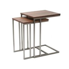 Moe's Home Collection Nesting Tabella Tables, Walnut Veneer, Set of 2