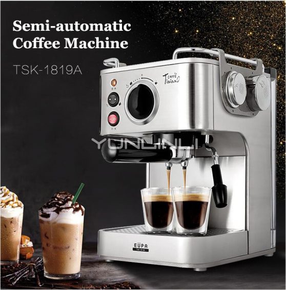 Semi-automatic Coffee Maker Espresso Coffee Maker Household Italian Coffee Machine Cafetera TSK-1819A