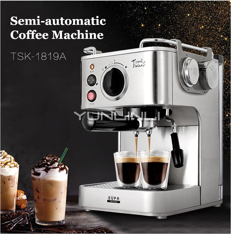 Semi-automatic Coffee Maker Espresso Coffee Maker Household Italian Coffee Machine Cafetera TSK-1819A