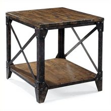Pinebrook Distressed Natural Pine Wood Rectangular Coffee Table