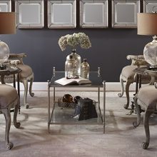 Uttermost Gannon Mirrored Glass Coffee Table, Antiqued Silver