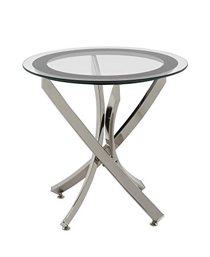Norwood Coffee Table with Tempered Glass Top Chrome and Clear