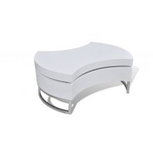 Daonanba Coffee Table Shape-Adjustable High Gloss White