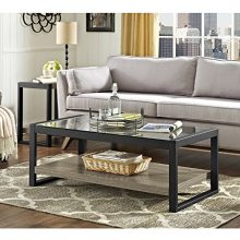 WE Furniture 48" Wood Metal Side Coffee Table - Driftwood 