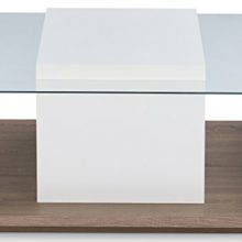 Verisa Coffee Table, White/Brown Chestnut