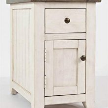 Jofran Chairside Table in Vintage White