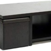 Baxton Studio Prescott 5-Piece Modern Table and Stool Set with Hidden Storage