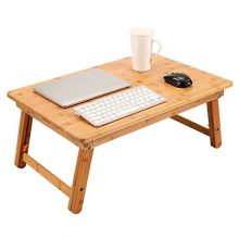 Large Size Laptop Tray Desk - 100% Bamboo, Adjustable Height, and Foldable Legs - Perfect for Work and Play