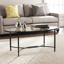 Southern Enterprises Quinton Oval Coffee Table, Black