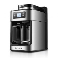 Fully Automatic Coffee Machine Grinding American Coffee Pot Freshly Cooked 1000W Insulation LCD Display Coffee Maker
