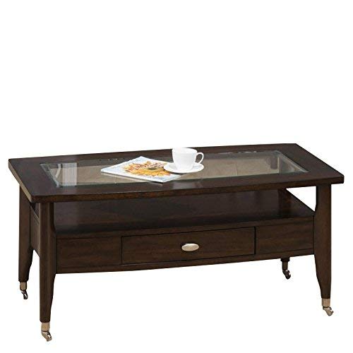 Jofran Series Cocktail Table with Chrome Casters in Montego Merlot