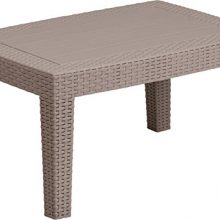 StarSun Depot Light Gray Faux Rattan Coffee Table 27.75"