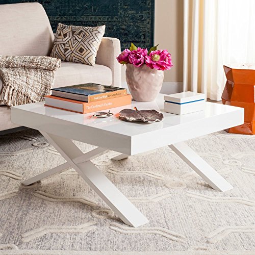 Home Collection Harrison Mid-Century Scandinavian White Coffee Table