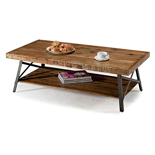 Classic Reclaimed Wood and Metal Coffee Table