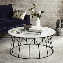 Collection Deion Retro Mid-Century White and Black Coffee Table