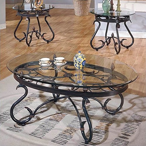 Steve Silver Company Lola 3 Piece Coffee Table Set in Dark Brown