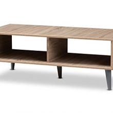 Baxton Studio Piotr Coffee Table, Oak Brown/Dark Gray