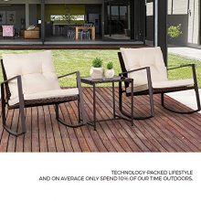 Two Chairs with Glass Coffee Table (Beige Cushion)