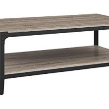 Offex Decorative Angle Iron Rustic Wood Coffee Table - Driftwood