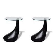 Drop Coffee Table 2 pcs Black