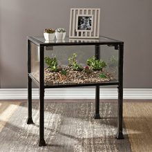 Terrarium Display End Coffee Table - Glass Display for Plants