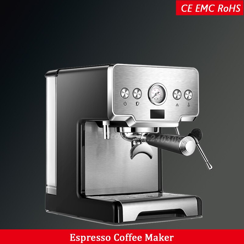15 bar pressure pumb italian espresso coffee maker machine stainless steel semi automatic